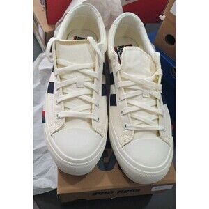 PRO-KEDS Royal Plus Lo Canvas WHITE / NAVY Mens 12M PK60299  NEW wBox Old School